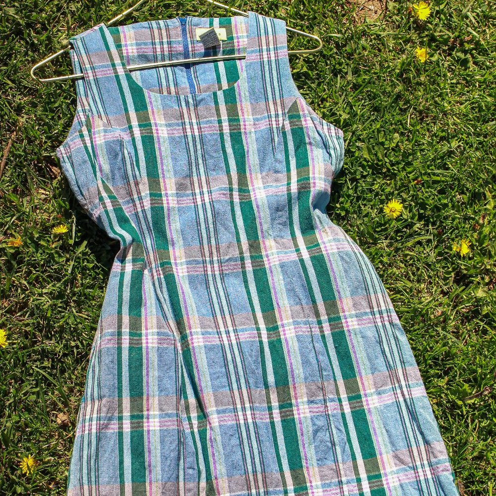Vintage Plaid Mini Shift Dress